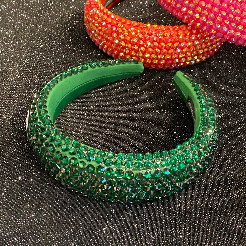 Headband Green Bling